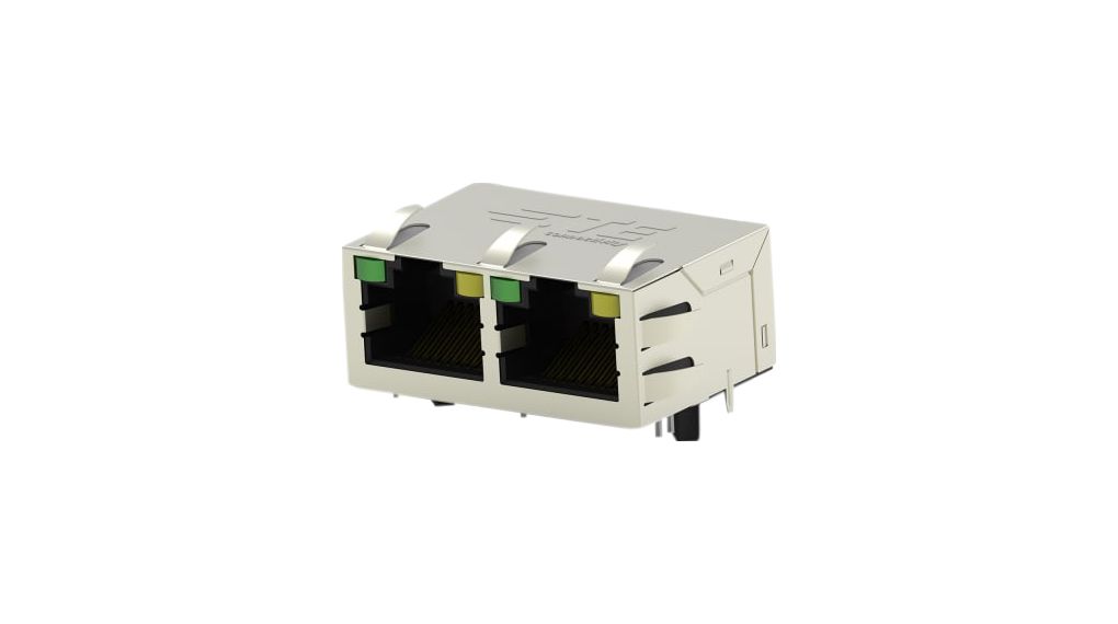 Port prise Ethernet avec magnétisme intégré, Prise jack, RJ45, CAT5, Angle droit, Positions - 8, Contacts - 8, Blindé